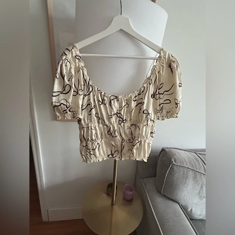 Zara Off de Shoulders Satin Cropped Top Femenine XXL 90’s